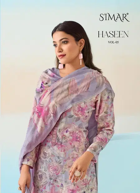 Haseen Vol 5 By Glossy Viscose Muslin Digital Printed Dress Material Suppliers In Mumbai
